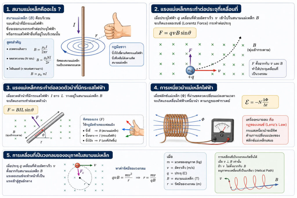 แม่เหล็กและไฟฟ้า ม.ปลาย สรุปฟิสิกส์พื้นฐานครบทุกสูตร